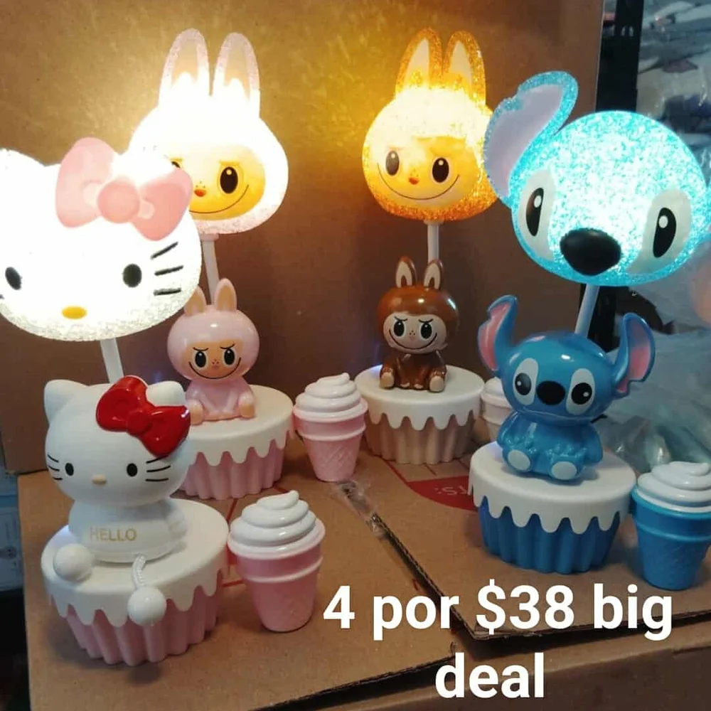 Cute Character LED Night Lights - Set of 4